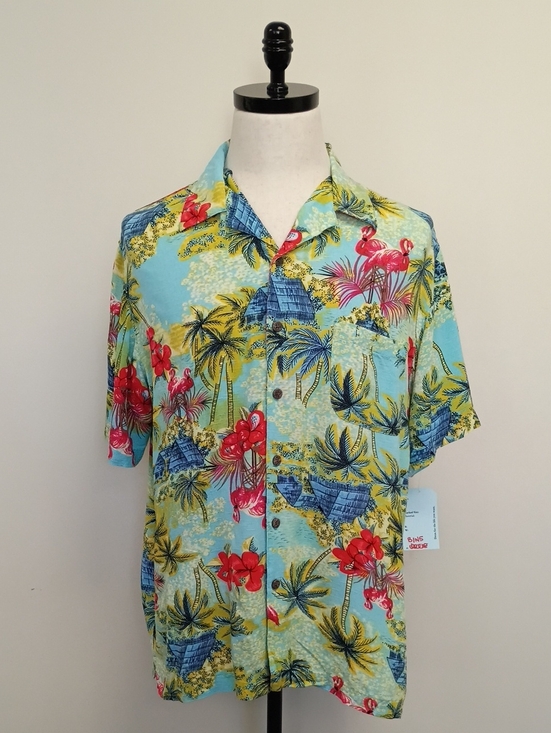 George Other - George Tropical Floral Hawaiian Camp Shirt Size Large